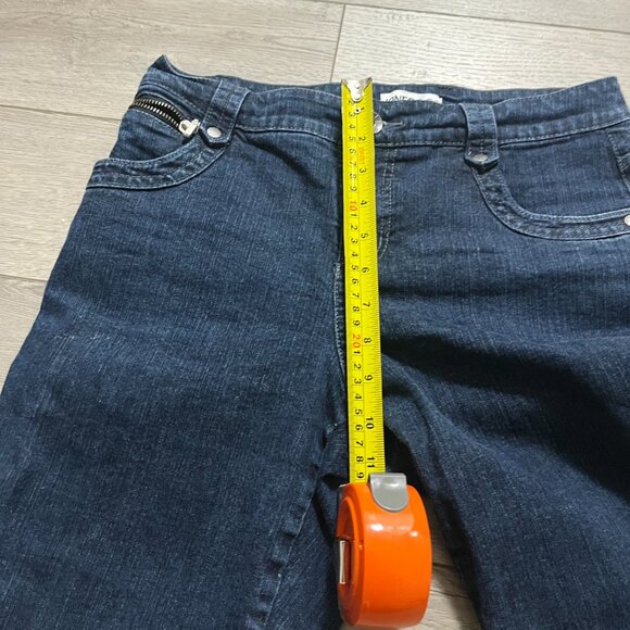 Jones & Co Jean Short Women Sz 8 Blue Dark Wash High Rise Straight Casual Denim - Picture 6 of 7